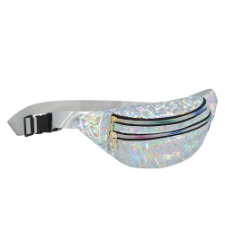 Retro ledvinka stříbrná holografická